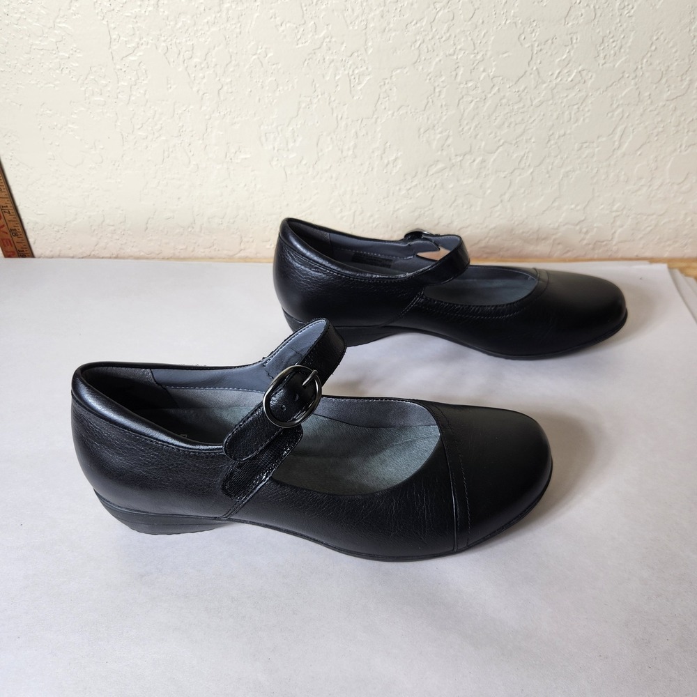 Dansko Fawna Black Leather Mary Jane Buckle Comfort Shoes Womens 40 Wide